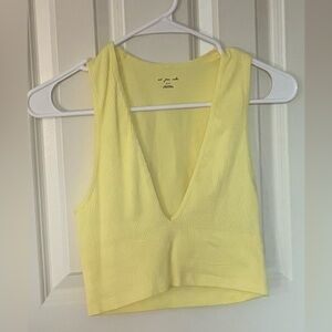 Urban Outfitters Light Yellow Ribbed Top